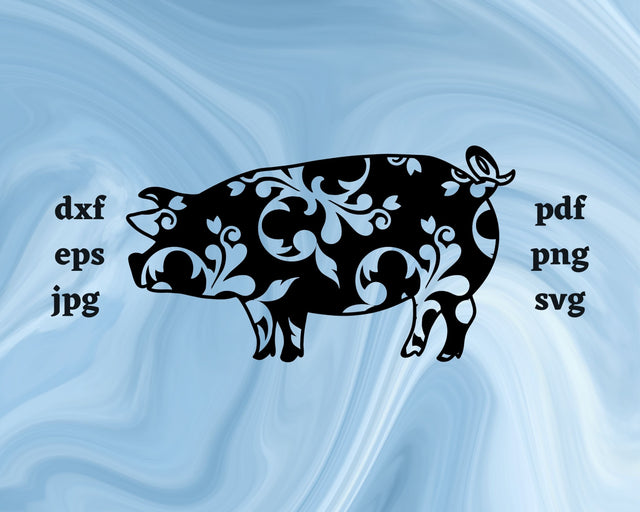 Floral Pig SVG Cut File SVG Northern Light SVG 