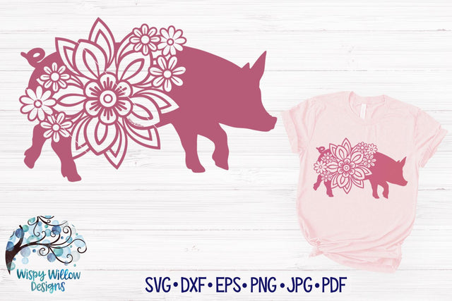 Floral Pig SVG SVG Wispy Willow Designs 