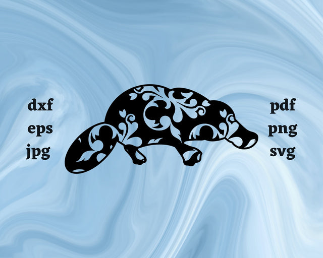 Floral Platypus SVG Cut File SVG Northern Light SVG 