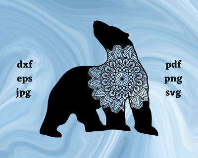 Floral Polar Bear SVG Cut File SVG Northern Light SVG 