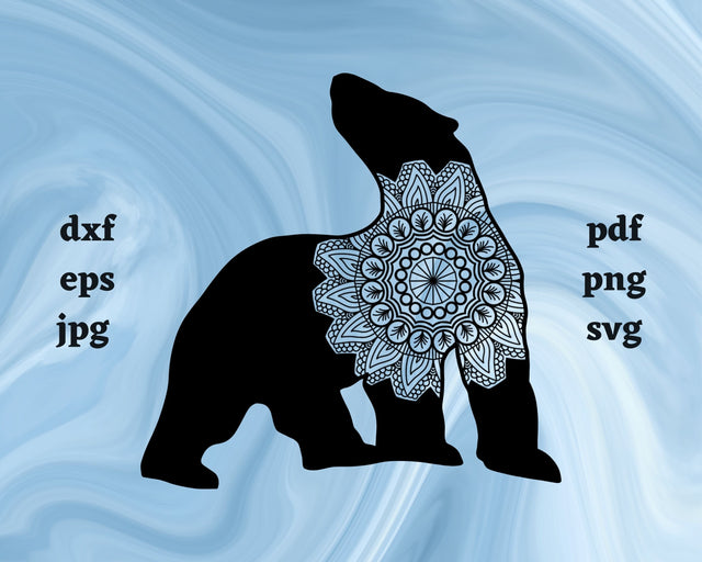 Floral Polar Bear SVG Cut File SVG Northern Light SVG 