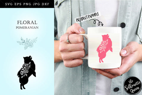 Floral Pomeranian Dog svg file for cricut, for silhouette, cut eps, cutting png, cuttable dxf, Instant Download design SVG Loveleen Kaur 