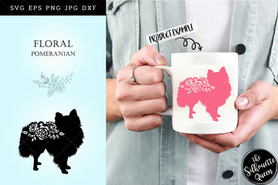 Floral Pomeranian Dog svg file for cricut, for silhouette, cut eps, cutting png, cuttable dxf, Instant Download design SVG Loveleen Kaur 