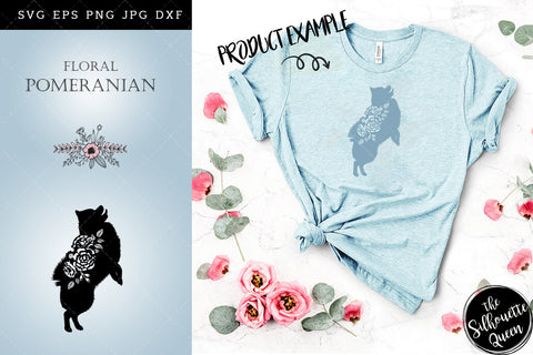 Floral Pomeranian Dog svg file for cricut, for silhouette, cut eps, cutting png, cuttable dxf, Instant Download design SVG Loveleen Kaur 