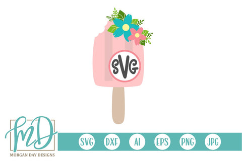 Floral Popsicle Monogram SVG Morgan Day Designs 