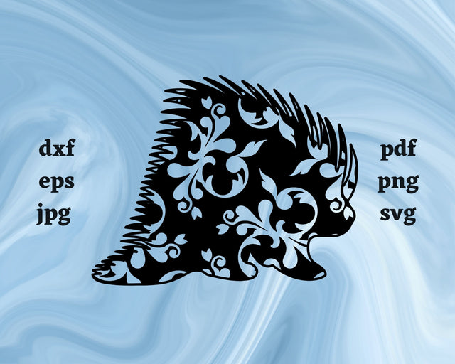 Floral Porcupine SVG Cut File SVG Northern Light SVG 