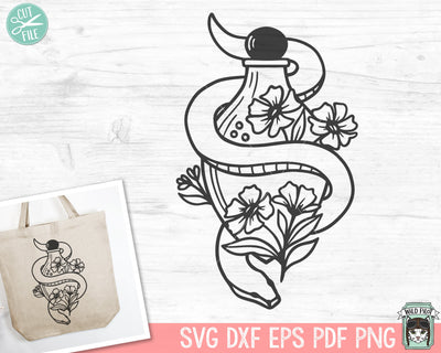 Floral Potion Bottle SVG, Halloween SVG, Witchy SVG, Potion Bottle Flowers svg, Witchcraft svg, Mystical svg, Witches Brew svg SVG Wild Pilot 