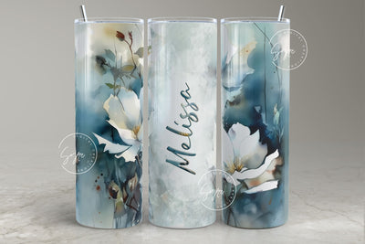 Floral Print Tumbler PNG, Add Your Own Text, Seamless Sublimation, 20 oz Skinny Tumbler, Wild Flower Tumbler, Earthy Tumbler Wrap, Digital Sublimation Syre Digital Creations 
