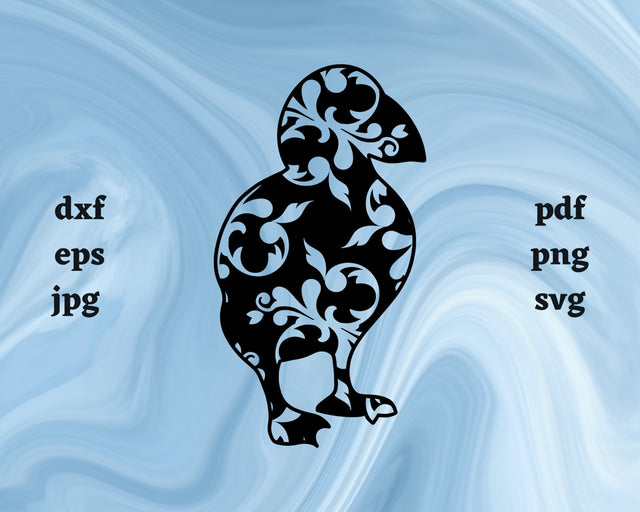 Floral Puffin SVG Cut File SVG Northern Light SVG 