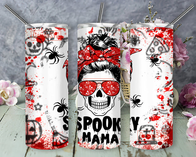 Floral Pumpkin 20 oz Skinny Tumbler Libbey Glass Can Sorta Sweet Sorta Steleton Spooky Sublimation Wrap, Halloween png Sublimation DesignSVG 