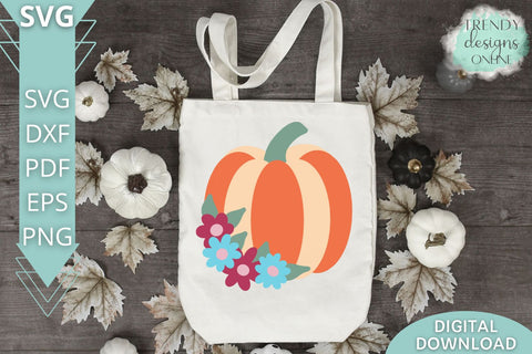 Floral Pumpkin Fall SVG SVG Trendy Designs Online 