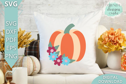 Floral Pumpkin Fall SVG SVG Trendy Designs Online 