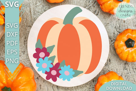 Floral Pumpkin Fall SVG SVG Trendy Designs Online 