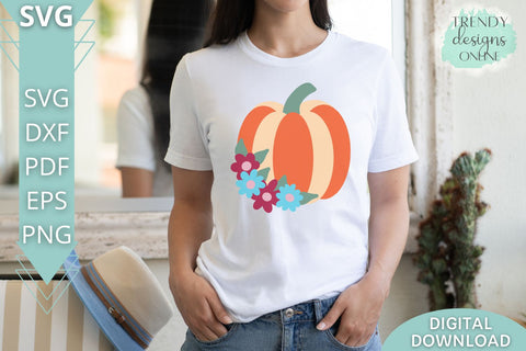 Floral Pumpkin Fall SVG SVG Trendy Designs Online 