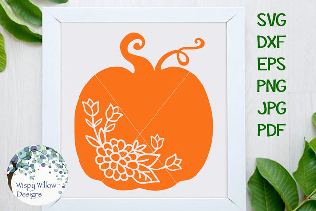 Floral Pumpkin | Fall SVG Wispy Willow Designs 