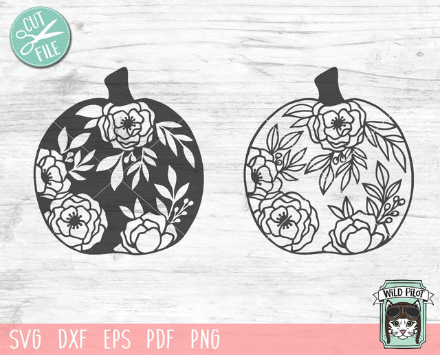Floral Pumpkin SVG Cut File SVG Wild Pilot 