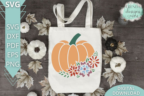 Floral Pumpkin SVG I Fall Floral Sign SVG SVG Trendy Designs Online 