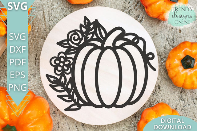 Floral Pumpkin SVG I Fall Pumpkin SVG SVG Trendy Designs Online 