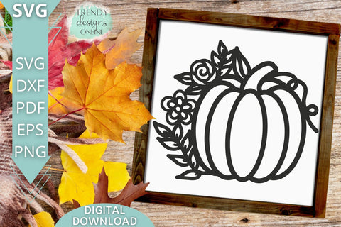 Floral Pumpkin SVG I Fall Pumpkin SVG SVG Trendy Designs Online 