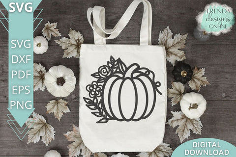 Floral Pumpkin SVG I Fall Pumpkin SVG SVG Trendy Designs Online 