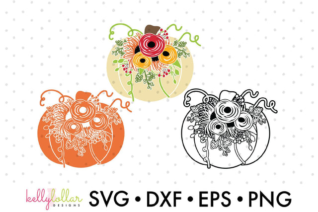 Floral Pumpkin SVG Kelly Lollar Designs 