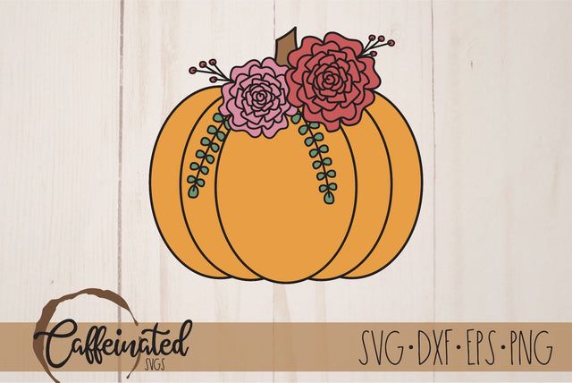Floral Pumpkin SVG SVG Caffeinated SVGs 