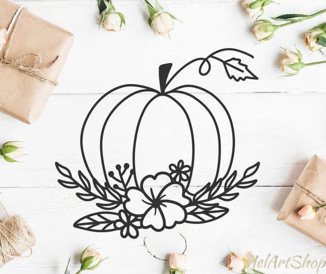 Floral pumpkin svg SVG _HelArtShop_ 