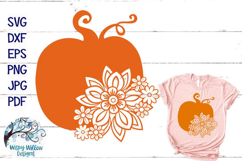 Floral Pumpkin SVG SVG Wispy Willow Designs 