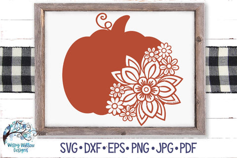 Floral Pumpkin SVG SVG Wispy Willow Designs 