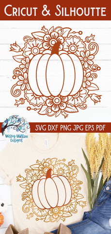 Floral Pumpkin SVG SVG Wispy Willow Designs 