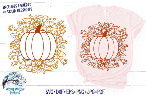 Floral Pumpkin SVG SVG Wispy Willow Designs 