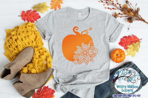 Floral Pumpkin SVG SVG Wispy Willow Designs 