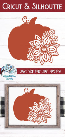 Floral Pumpkin SVG SVG Wispy Willow Designs 
