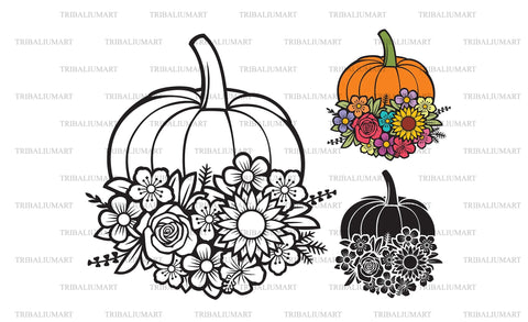 Floral Pumpkin SVG TribaliumArtSF 