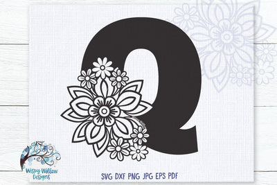Floral Q SVG SVG Wispy Willow Designs 