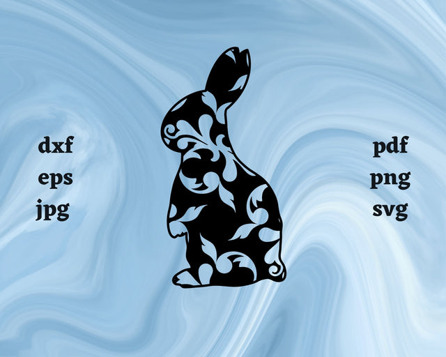 Floral Rabbit SVG Cut File SVG Northern Light SVG 