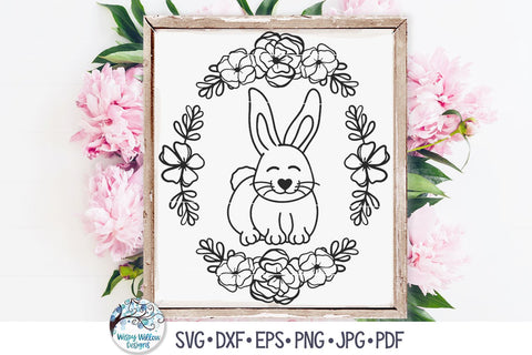 Floral Rabbit SVG SVG Wispy Willow Designs 