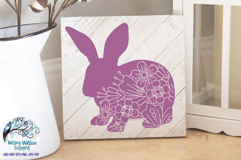 Floral Rabbit SVG SVG Wispy Willow Designs 