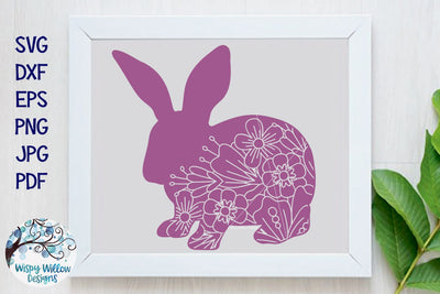 Floral Rabbit SVG SVG Wispy Willow Designs 
