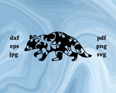 Floral Raccoon SVG Cut File SVG Northern Light SVG 