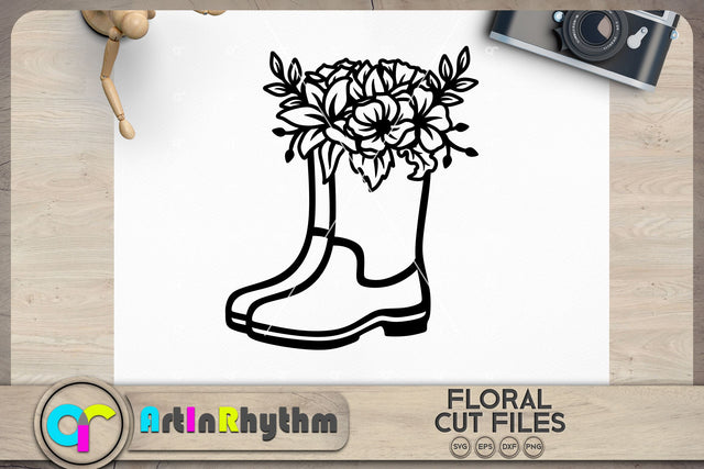 Floral rain boots SVG SVG Artinrhythm shop 