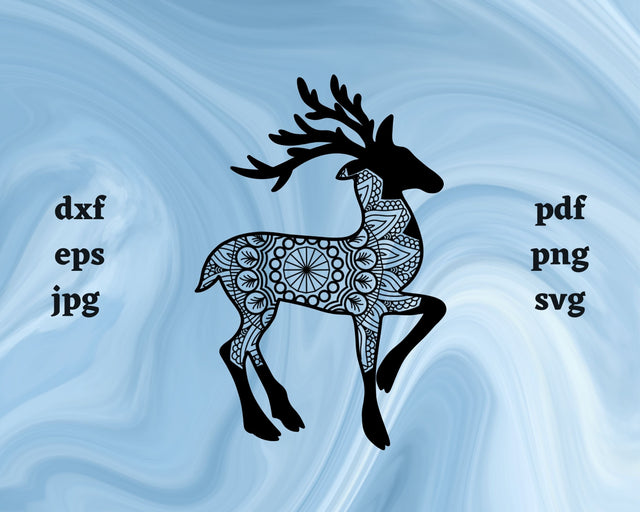 Floral Reindeer SVG Cut File SVG Northern Light SVG 