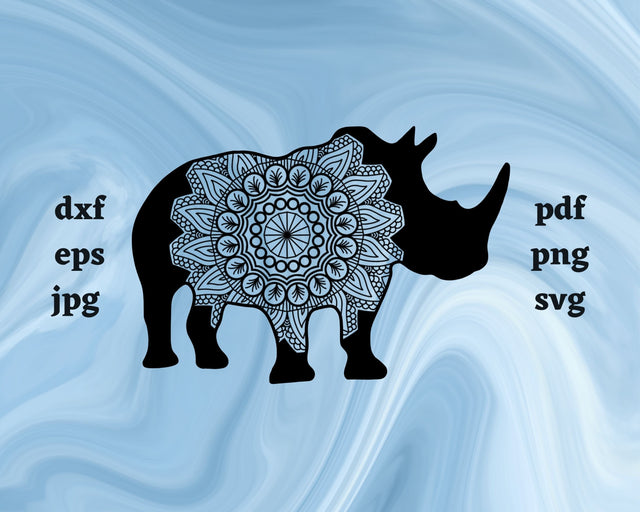 Floral Rhinoceros SVG Cut File SVG Northern Light SVG 