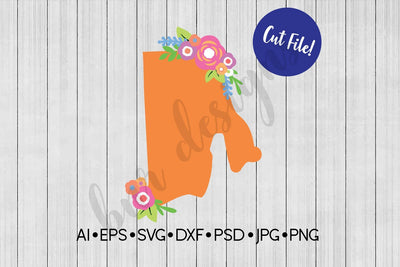 Floral Rhode Island SVG SVG BNRDesignShop 