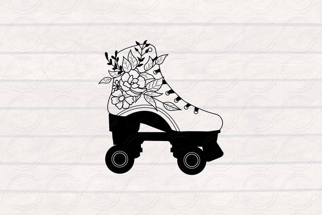 Floral Roller Skate SVG, Roller Skate, Floral Design SVG SmmrDesign 