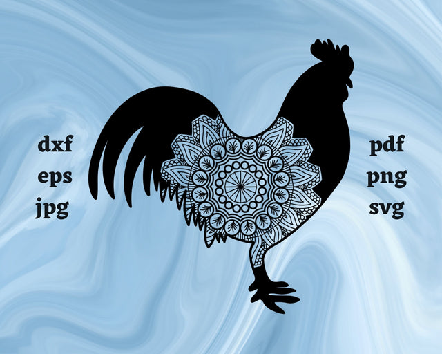 Floral Rooster SVG Cut File SVG Northern Light SVG 