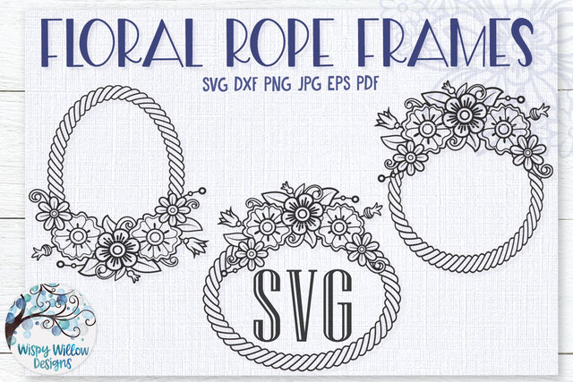 Floral Rope Frames SVG Bundle SVG Wispy Willow Designs 