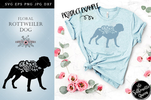 Floral Rottweiler Dog svg file for cricut, for silhouette, cut eps, cutting png, cuttable dxf, Instant Download design SVG Loveleen Kaur 