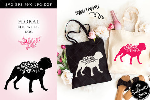 Floral Rottweiler Dog svg file for cricut, for silhouette, cut eps, cutting png, cuttable dxf, Instant Download design SVG Loveleen Kaur 