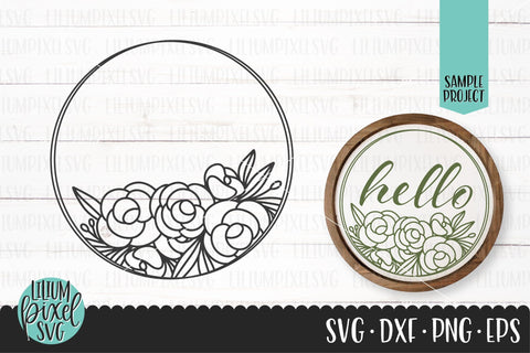 Floral Round Frame SVG Lilium Pixel SVG 